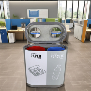 Cubo de Basura Elegante para Interiores con Cubeta Interior Extraíble, Doble Capacidad de 60L, Diseño de Fibra de Vidrio con Tapa Abatible - Product Image 6