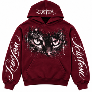 Sudadera con Capucha Personalizada con Estampado de Gato, Diseño Unisex para Ropa Urbana, con Bolsillos de Felpa Francesa, Corte Holgado, para Invierno, 100% Algodón - Product Image 1