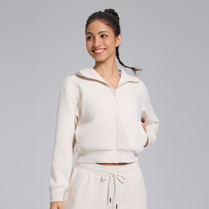 Sweat-shirt à capuche pour femme, coupe classique, manches longues, tricoté, anti-rétrécissement, doublé, décontracté, pour l'hiver, respirant, en polyester, avec lettres - Product Image 2