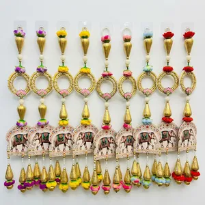 Guirnalda Decorativa de Pared con Cuentas de Elefantes, Borlas y Pompones para Decoración del Hogar en Diwali - Product Image 1