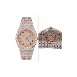 Reloj Personalizado con Moissanita, Estilo Hip Hop para Hombre, Acero Inoxidable, Chapado en Oro Blanco y Amarillo, Cristal con Diamantes, Movimiento Citizen, 3BAR - Product Image 4