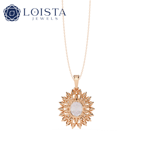 Collier pour femme en or 18 carats avec diamant de laboratoire, design simple à double pampille de diamants, style romantique, diamant certifié par une tierce partie - Product Image 2