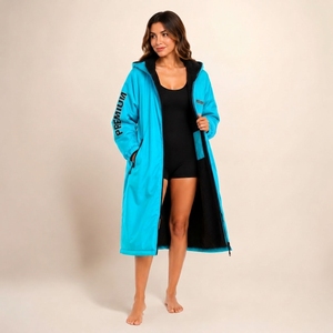 Long Waterproof Outdoor Jacket Warm Fleece Hooded Sports Changing Coat - Product Image 1