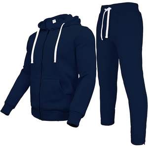 Chándal para hombre con chaqueta con cremallera diseñado con tela de algodón mezclado de alta calidad que ofrece comodidad y estilo para entrenamientos en el gimnasio y correr. - Product Image 1