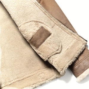 Custom Brand <b>Mens</b> Genuine Leather Shearling Sheepskin <b>Fur</b> Bomber <b>Jacket</b> Waterproof Breathable Winter - Product Image 4