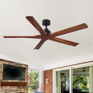 Ventilatore da soffitto nero a basso profilo da 60 pollici senza luce - Product Image 2