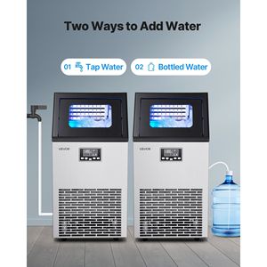 Macchina per il Ghiaccio Commerciale da 120 Libbre/24h, Capacità di Stoccaggio 28 Libbre, 45 Cubetti per Ciclo, Dispenser per Bevande Autoportante in Acciaio Inox - Product Image 6