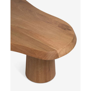 Table basse de style nordique moderne en bois d'acacia naturel, faite à la main, facile à nettoyer, design pour salon, hall d'hôtel, forme unique - Product Image 5