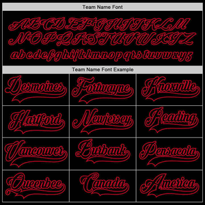 Custom <b>Black</b> Red Ice Hockey Jersey Team Uniform With Name Number <b>Long</b> <b>Sleeve</b> Sports Shirt - Product Image 4