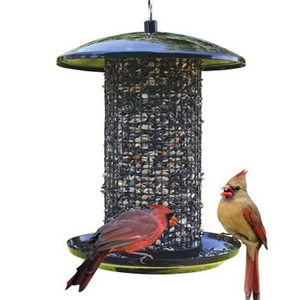 Comedero Colgante para Pájaros con Diseño Floral, para Gusano de la Harina y Gelatina, con Marco de Acero Galvanizado y Frasco de Vidrio para Jardín Exterior - Product Image 4
