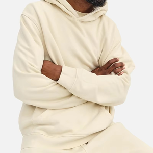 Men Fleece Solid Color Oversized Hooded <b>Pocket</b> Sweatshirt 220 GSM High Quality Custom Hoodie Pullover Sweatshirt Blank - Product Image 1