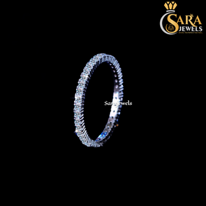 Anillo de Eternidad Chapado en Plata 925 para Mujer, Marca Sara Jewels, con Circonitas Cúbicas Creadas en Laboratorio, Engaste Pavé, Estilo Clásico - Product Image 2