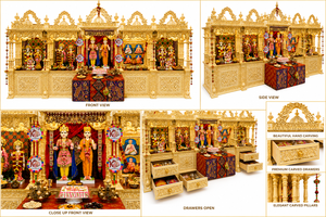 Super Large Size Traditional Teak Wood Hindu <b>Mandir</b> Community Centers Temple Prayer Halls Custom Pooja Manufacturer Exporter - Product Image 6