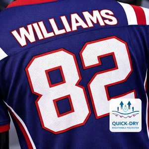 Camiseta de Fútbol Americano Personalizada con Estampado Sublimado, Nombre y Número del Jugador Bordados, Secado Rápido, Transpirable, 100% Poliéster, Deportiva - Product Image 2