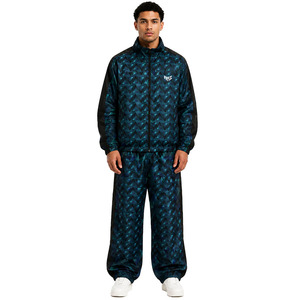 Survêtement tendance personnalisé avec motif imprimé par sublimation, veste zippée légère pour homme, pantalon de jogging, sweat à capuche avec patch brodé - Product Image 3