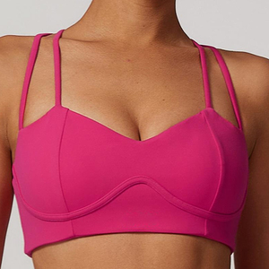 Soutien-gorge de sport pour femme à maintien élevé, sans coutures, respirant, avec logo frontal – Style simple pour le yoga, la gym et la course à pied (Marque privée) - Product Image 6