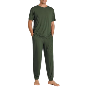 Conjunto de pijama con botones para hombre, ropa de dormir clásica, ropa cómoda para estar en casa, conjunto de dos piezas, ropa de noche suave, conjunto para estar en casa - Product Image 1
