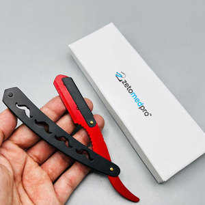 Wholesale Custom LOGO High Quality Stainless Steel Turkish <b>Razor</b> Mustache Design Straight Barber <b>Razor</b> - Product Image 2