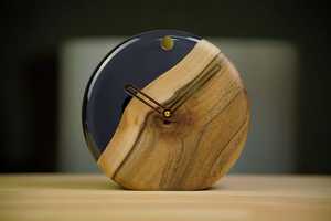 Wooden Desk Table <b>Clocks</b> With Marble Piece Analog With Simply Design for Living Room Bedroom With Customized Color and Sizes - Product Image 3