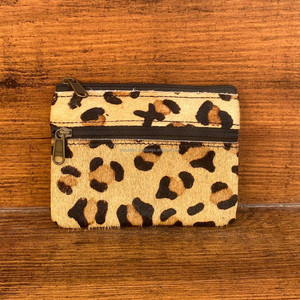 2024 nueva gran oferta de doble cremallera pelo en estampado de animales monedero de cuero genuino minicartera de cuero de vaca occidental para mujer - Product Image 5