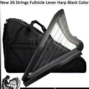 <b>Black</b> 26 <b>String</b> Lever Harp Newest Edition Top Sale Adjustable <b>Strings</b> OEM ODM Service Acceptable Harps In High Quality - Product Image 1