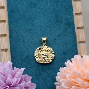 Colgante Medallón de Plata de Ley 925 Bañado en Oro con Diseño de Cangrejo del Cáncer y Circonitas Multicolor, Joyería Fina, Joyas de Recuerdo, Venta al por Mayor - Product Image 4