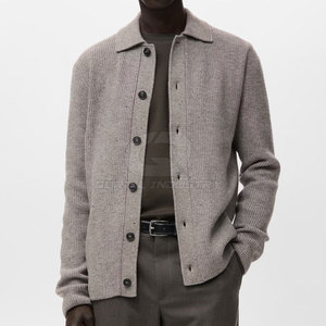 Pakistan Made Premium Knit Button Front Regular Fit <b>Men</b> <b>Cardigan</b> <b>Long</b> Sleeve V Neck Winter Classic Style Wool Liner Breathable - Product Image 4