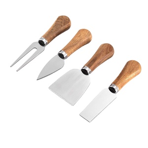 4 Piece <b>Cheese</b> <b>Knives</b> <b>Set</b> with Wooden Handle Mini Steel Stainless <b>Cheese</b> <b>Knife</b> <b>Set</b> Perfect for <b>Cheese</b> Slicer and Butter Cutter - Product Image 1