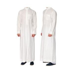 Túnica Redonda Transpirable de Alta Calidad para Hombre, Estilo Saudí, Caftán Árabe, Vestido Islámico para Hombres Musulmanes, Tela de Microfibra, Teñido Liso - Product Image 1