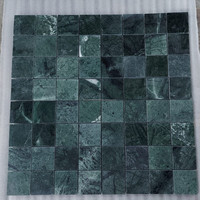 Mosaïque de parquet en marbre vert indien traditionnel attrayante, résistante à l'eau, écologique, pour crédence de cuisine d'hôtel et piscine
