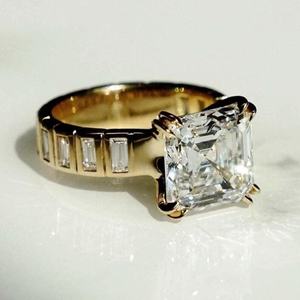 Anillo de Diamante Cultivado en Laboratorio con Corte Princesa de 2.51 CT, Moderno, para Mujer, Oro Sólido de 14K, Anillo de Compromiso, Regalo para Novia - Product Image 3