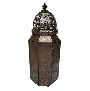 Lanterne en laiton avec panneaux en verre et boucle de suspension pour la décoration de la maison, des mariages et des fêtes, lanterne à bougie artisanale - Product Image 5