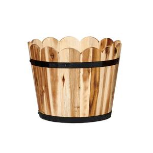 Jardinière en bois d'acacia festonné, écologique, durable, moderne, pour plantes d'intérieur/extérieur, support pour fleurs de jardin - Product Image 1