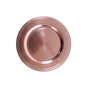 Round Copper Charger <b>Plate</b> Polished Metal Modern Design Durable Dinnerware Solid Color Party Use Hammered Metal Charger <b>Plate</b> - Product Image 3