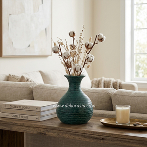 Handmade <b>Ceramic</b> Terracotta Decorative <b>Vase</b> for Tabletop Home Decor Living Room Shelf Accent - Product Image 2