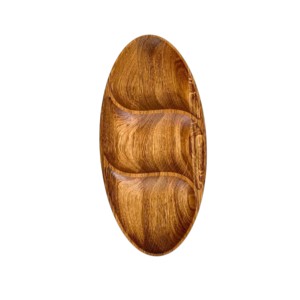 Plateau de service en bois artisanal en forme de citrouille, plateau en bois sectionnel pour collations, noix, fruits secs et bonbons, décoration - Product Image 2