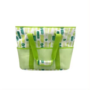 <b>Large</b> New Insulated Waterproof Polyester Tote Bag Reusable Grocery Hand Carry Shopping and Beach Cooler Food <b>Safe</b> - Product Image 1