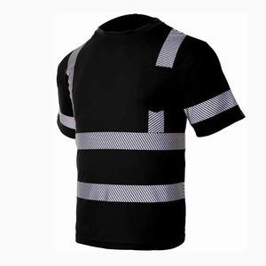T-shirt de travail haute visibilité pour homme, noir, avec bandes réfléchissantes, en polyester - Product Image 5