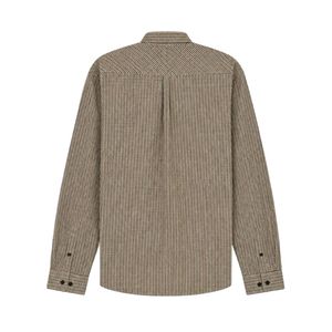 Chemise boutonnée à manches longues pour homme, motif micro-à carreaux taupe, col classique, coupe régulière, style smart casual, tissée, vêtement personnalisé - Product Image 4