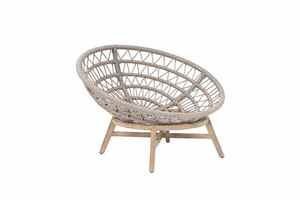Sillón Moderno Tipo Huevo con Cojín Acolchado y Patas de Madera, Silla de Descanso para Exteriores, Muebles de Sala de Estar Estilo Costero - Product Image 5