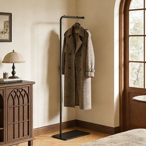 Appendiabiti Autoportante in Metallo Dorato con Base in Marmo, Appendiabiti Multiuso per Camera da Letto e Porta Cappelli - Product Image 3