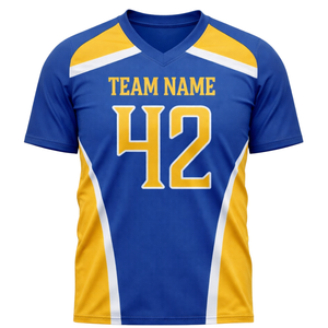 Camiseta de Fútbol Americano Sublimada Personalizada con Cuello en V, 100% Poliéster, Absorbe la Humedad, Uniforme de Equipo, OEM al por Mayor - Product Image 2