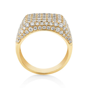 Anillo llamativo para hombre de oro amarillo con diamantes cultivados en laboratorio - Product Image 4