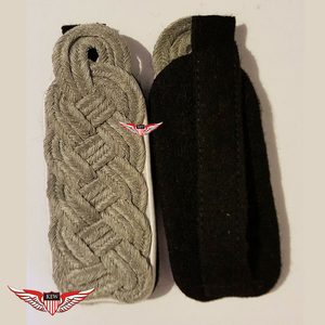 KEW Epaulettes Grey <b>Braided</b> Black Back Eco-Friendly Vintage Embroidered Customizable Luxury <b>Accessory</b> - Product Image 1