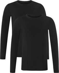 T-shirt blanc et rouge à manches longues, col rond, sport, séchage rapide, polyester, brodé, couleur unie, coupe unisexe, confortable et résistant à l'usure - Product Image 3