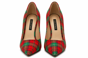 Chaussures à talons aiguilles écossaises à carreaux pour femmes – Élégantes chaussures à talons hauts pour mariage et soirée – Vente en gros - Product Image 3