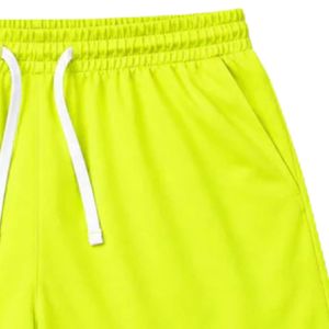 <b>Men's</b> Neon <b>Yellow</b> Quick Dry Mid Waist Drawstring Casual <b>Shorts</b> Knitted Polyester Solid Color Workout Wear Pockets 180g - Product Image 5