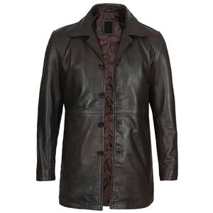 Dernier modèle de trench-coat d'hiver pour homme en cuir véritable personnalisé, style blazer, imperméable, à capuche, coupe ajustée, écologique et respirant - Product Image 4