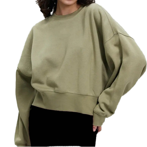 Sudadera con Capucha Extra Grande para Mujer, Color Verde Oliva, Felpa, Estilo Casual, para Invierno, Corte Holgado, Estilo Urbano - Product Image 6