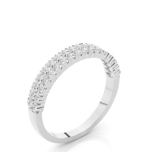 Bague de fiançailles et de mariage en argent sterling 925 bicolore style hip-hop certifiée IGI avec halo de diamants et moissanite pour femme - Product Image 3